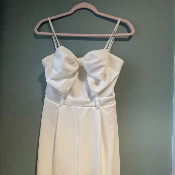 NWT SHEIN Mod Bow Front Cami Jumpsuit White -Size XS - Picture 8 of 11